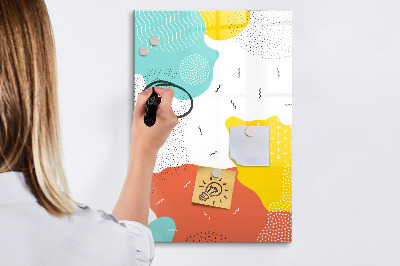 Tableau aimanté mural Gribouillages colorés