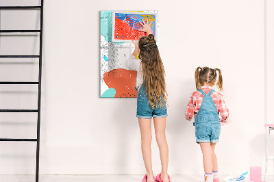 Tableau aimanté mural Gribouillages colorés