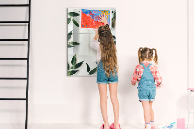 Tableau magnétique effaçable Cadre de feuille verte