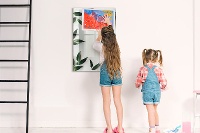 Tableau magnétique effaçable Cadre de feuille verte