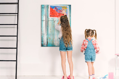 Tableau aimanté mural Bois vintage