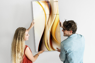 Tableau magnétique effaçable La vague dorée de l'abstraction