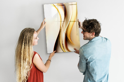 Tableau magnétique effaçable La vague dorée de l'abstraction