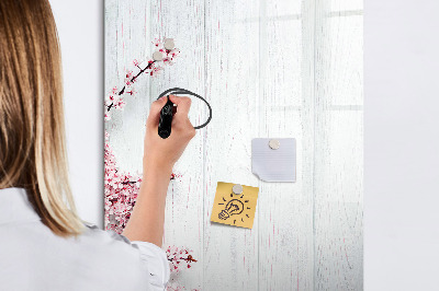 Tableau magnétique décoratif Fleurs sur bois