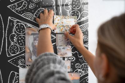 Tableau magnétique vertical Dessin d'une pizza