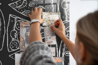 Tableau magnétique vertical Dessin d'une pizza
