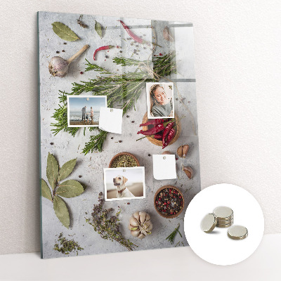 Tableau magnétique vertical herbes
