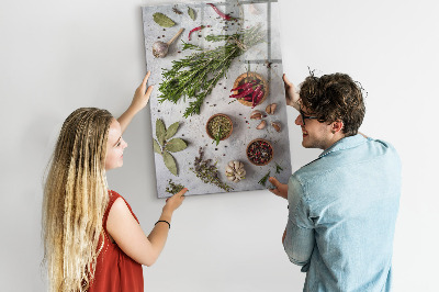 Tableau magnétique vertical herbes