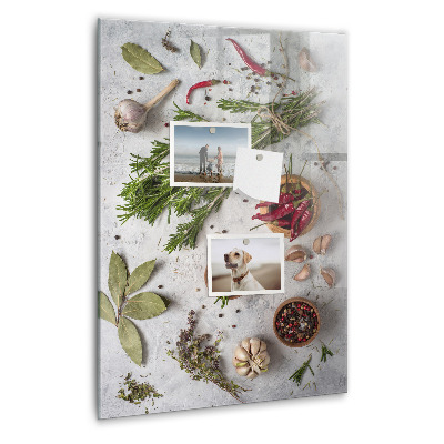 Tableau magnétique vertical herbes