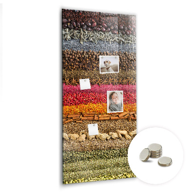 Tableau aimanté décoration Des rangées d'épices