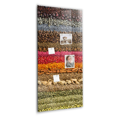 Tableau aimanté décoration Des rangées d'épices