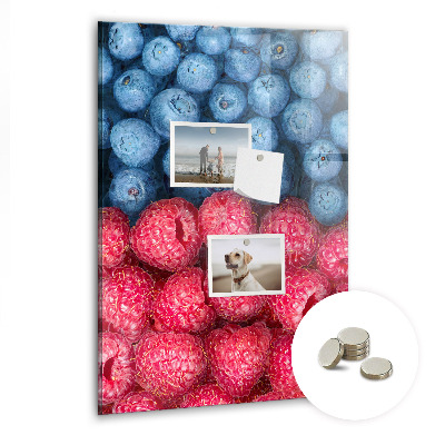 Tableau magnétique vertical Myrtilles et framboises