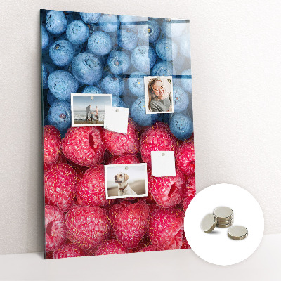 Tableau magnétique vertical Myrtilles et framboises