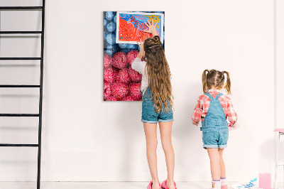 Tableau magnétique vertical Myrtilles et framboises