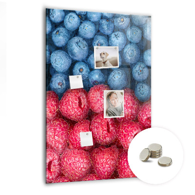Tableau magnétique vertical Myrtilles et framboises