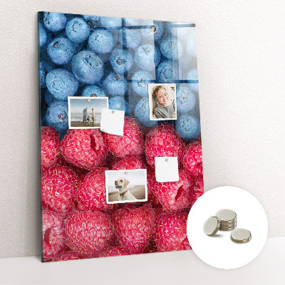 Tableau magnétique vertical Myrtilles et framboises
