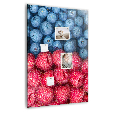 Tableau magnétique vertical Myrtilles et framboises