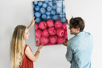 Tableau magnétique vertical Myrtilles et framboises