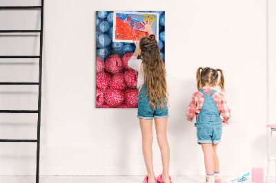 Tableau magnétique vertical Myrtilles et framboises