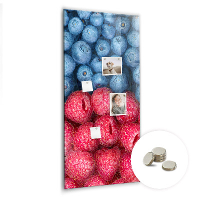 Tableau magnétique vertical Myrtilles et framboises