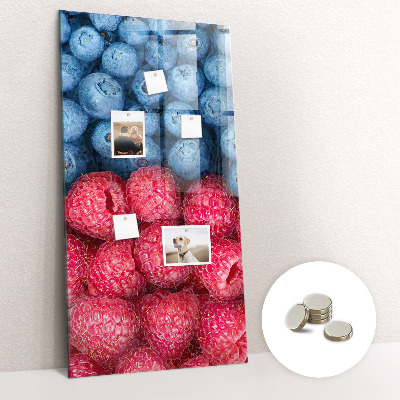 Tableau magnétique vertical Myrtilles et framboises