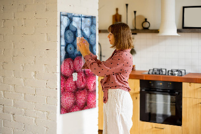 Tableau magnétique vertical Myrtilles et framboises