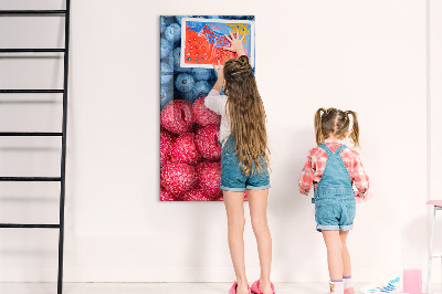 Tableau magnétique vertical Myrtilles et framboises