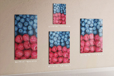 Tableau magnétique vertical Myrtilles et framboises