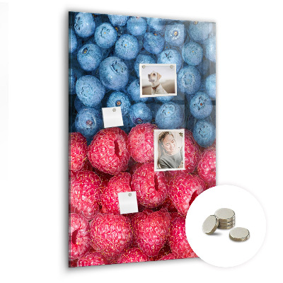 Tableau magnétique vertical Myrtilles et framboises