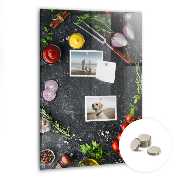 Tableau magnétique pour magnets Ingrédients de la pizza