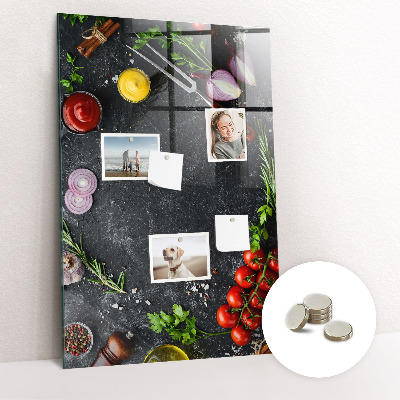 Tableau magnétique pour magnets Ingrédients de la pizza