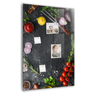 Tableau magnétique pour magnets Ingrédients de la pizza
