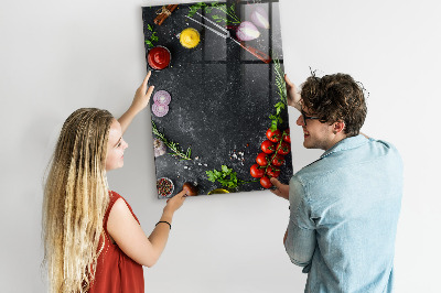 Tableau magnétique pour magnets Ingrédients de la pizza