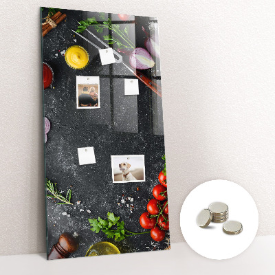 Tableau magnétique pour magnets Ingrédients de la pizza
