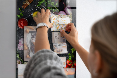 Tableau magnétique pour magnets Ingrédients de la pizza