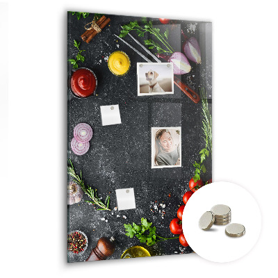 Tableau magnétique pour magnets Ingrédients de la pizza