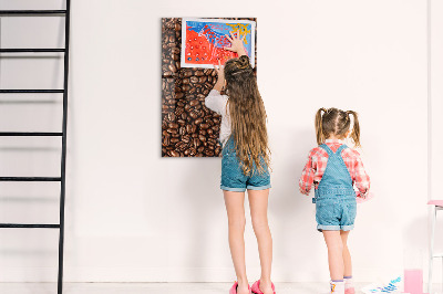 Tableau magnétique vertical Café en grains