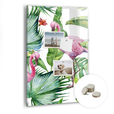 Tableau magnétique enfant Flamant rose oiseau nature