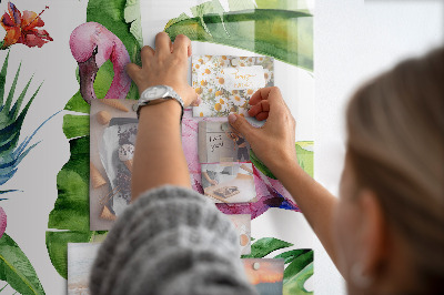 Tableau magnétique enfant Flamant rose oiseau nature