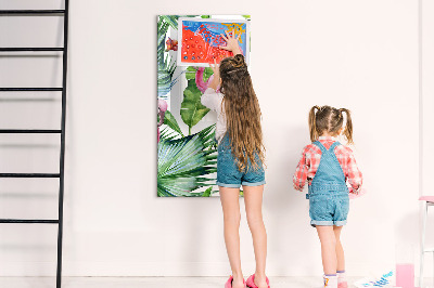 Tableau magnétique enfant Flamant rose oiseau nature
