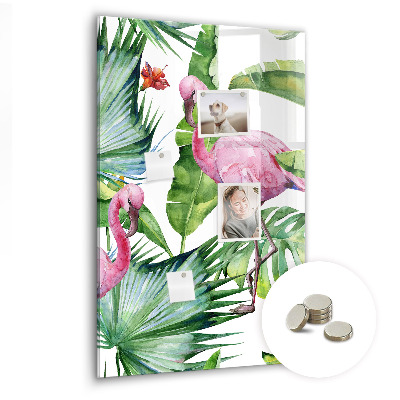 Tableau magnétique enfant Flamant rose oiseau nature