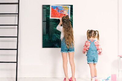 Tableau aimanté décoration Feuilles tropicales