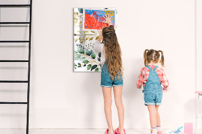 Tableau magnétique pour magnets Motif de fleurs