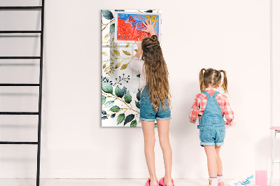 Tableau magnétique pour magnets Motif de fleurs