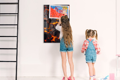 Tableau magnétique pour magnets Lave volcanique