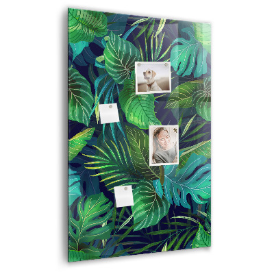 Tableau magnétique vertical Grandes feuilles exotiques