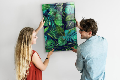 Tableau magnétique vertical Grandes feuilles exotiques