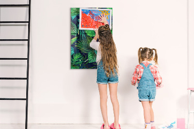 Tableau magnétique vertical Grandes feuilles exotiques