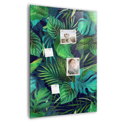 Tableau magnétique vertical Grandes feuilles exotiques