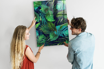 Tableau magnétique vertical Grandes feuilles exotiques
